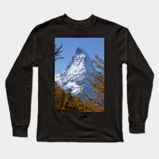 Matterhorn, autumn, trees, forest, Zermatt, Valais, Switzerland Long Sleeve T-Shirt